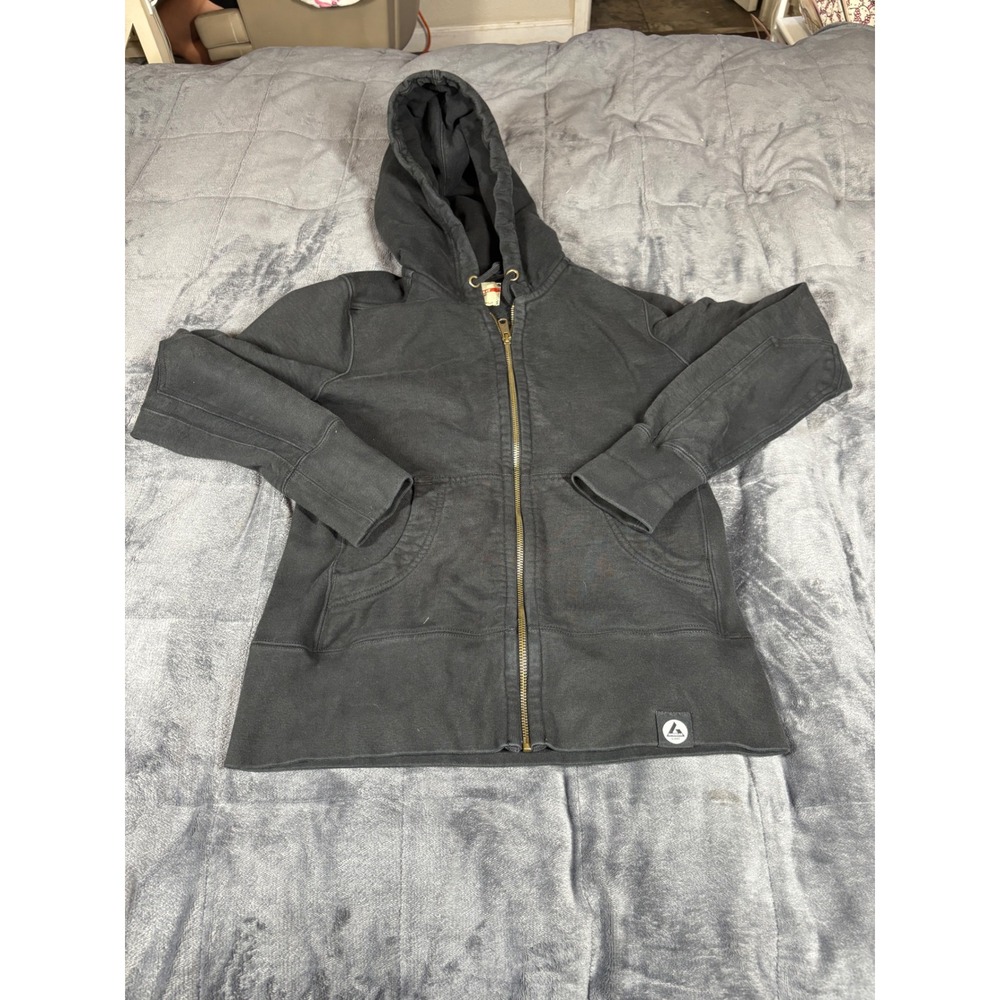 American Giant Women's Full‎ Zip Hoodie Sweatshirt Black Cotton Size S